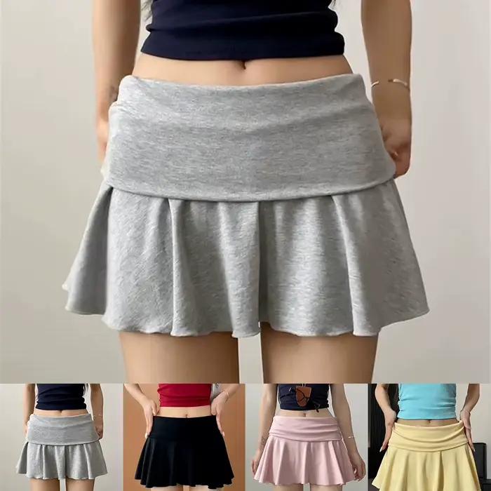 Jupes froncées retournées à la taille pour femmes