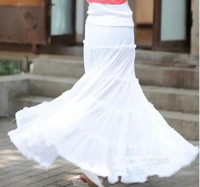 Jupe longue en lin et coton pour femmes, vintage, taille élastique, style Boho, maxi, nouvelle collection été