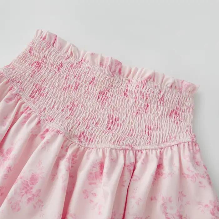 Puloru – Mini jupe fluide à imprimé Floral pour femmes, taille haute, à volants, courte, Streetwear, vêtements esthétiques, été