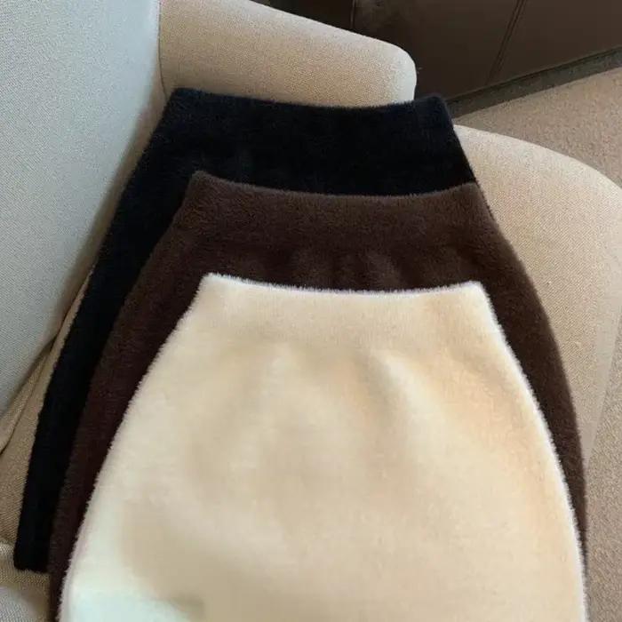 Taille élastique mince femmes jupe courte Sexy élégant tout-Match basique Mini