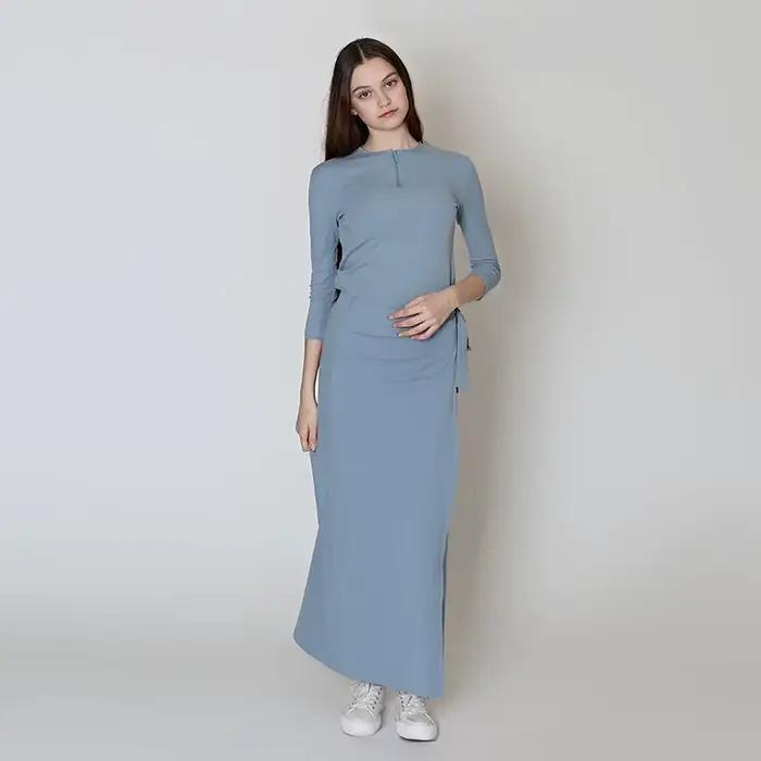 Ensemble chemise et jupe pour femme en coton avec fermeture éclair