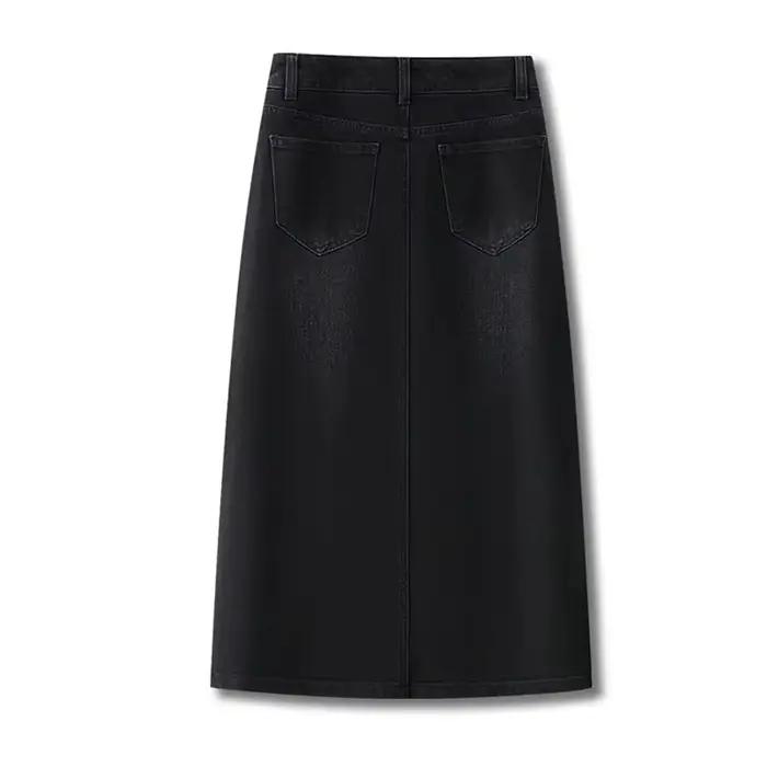 Printemps automne Denim jupe femmes 2026 nouvelle mode décontracté mince fendu fesse jupe femme Denim jupes dames vêtements