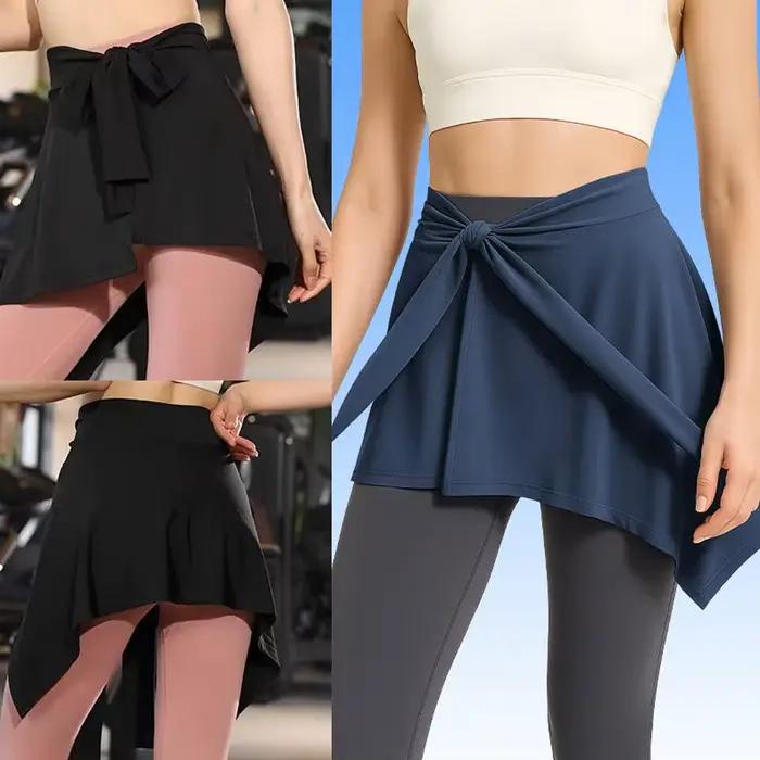 Jupe Anti-Exposition Yoga Antidérapante Femmes Entrainement Plein Air Fitness Conception Lacets Étendues Polyester Taille 46*80 cm Couleurs Beige Bleu Brun Gris Or Noir Occasions Yoga Pilates Course Loisirs Quotidiens