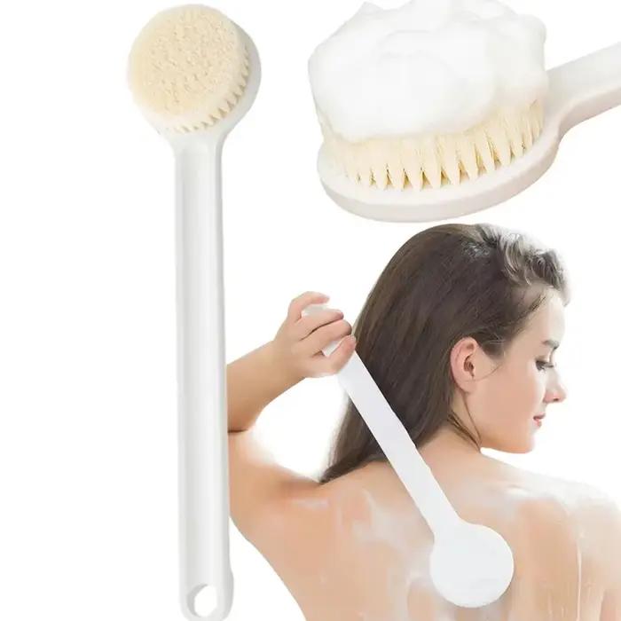 Brosse arrière à Long manche pour douche, poils souples, exfoliante pour le corps, brosse de bain, santé de la peau, douche, épurateur du dos, fournitures de bain
