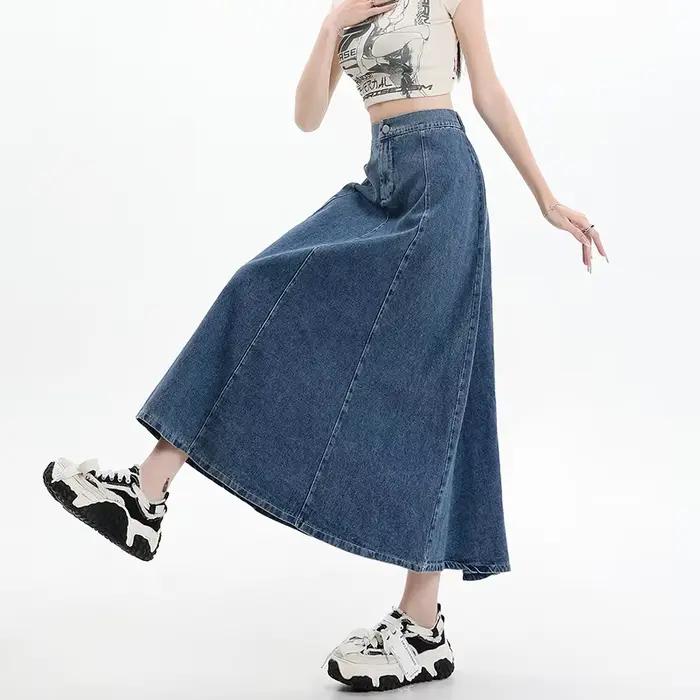Jupe longue en jean pour femme