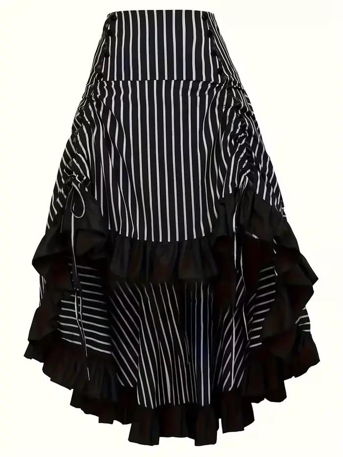 Jupe plissée de style gothique de couleur foncée avec ceinture élastique