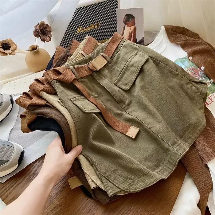 Jupe en jean style safari coréenne pour femmes