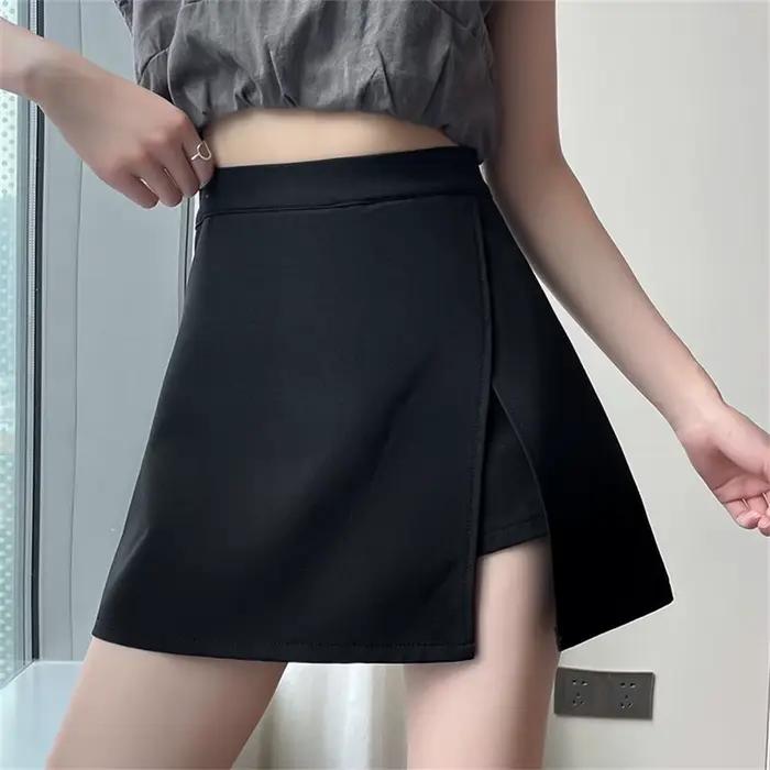 Jupe trapèze irrégulière noire et grise 2026 pour femme