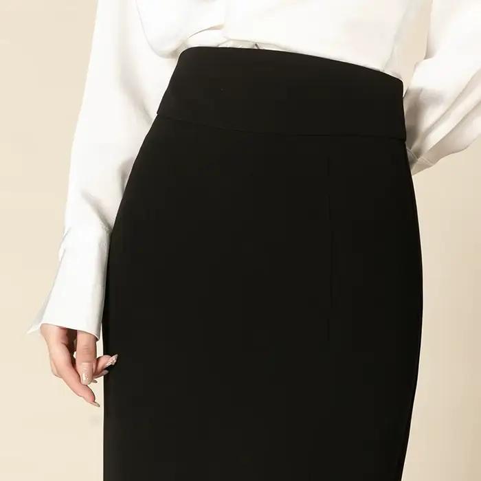 Jupe crayon taille haute avec ourlet fendu pour femme