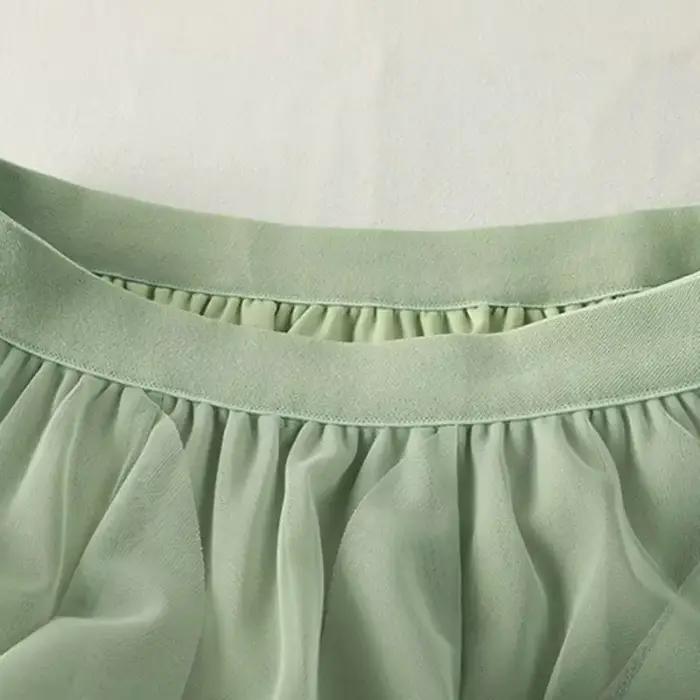 Nouvelle Collection Printemps 2025 – Jupe Mi-Longue Asymétrique Évasée en Maille Double Couche pour Femme – Tendance et Polyvalente