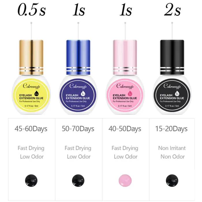 Colle pour extensions de cils 5ml, séchage rapide, adhésif longue durée, sans danger pour les faux cils, kit professionnel d'extensions de cils