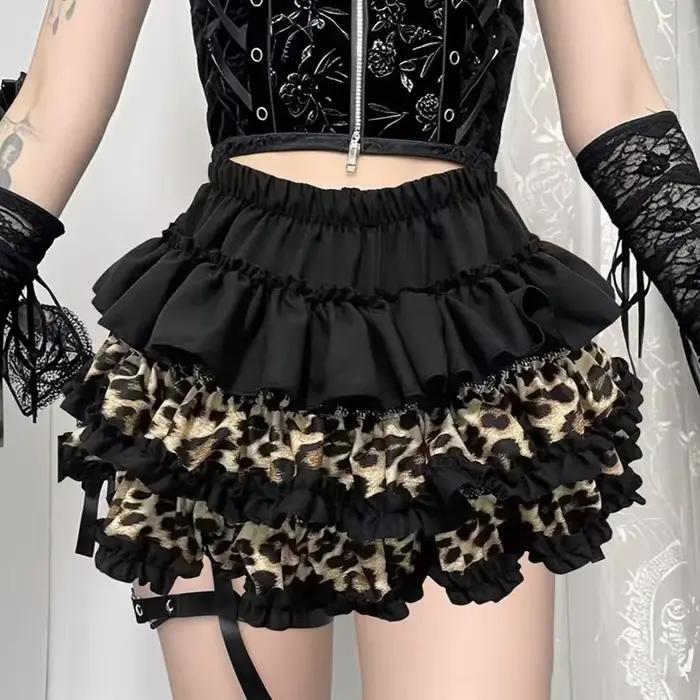 Y2K léopard Sexy jupe sous-culture femmes français Hotsweet Streetwear Patchwork Mini jupes haute rue douce mignonne