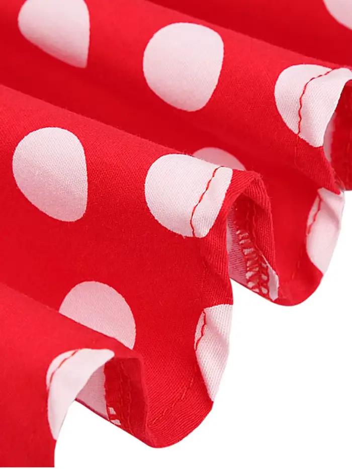 2025 été jupe Midi piste Vintage Rockabilly robe d'été rouge femmes Sexy Pinup 50S coton à pois motif patineuse Streetwear