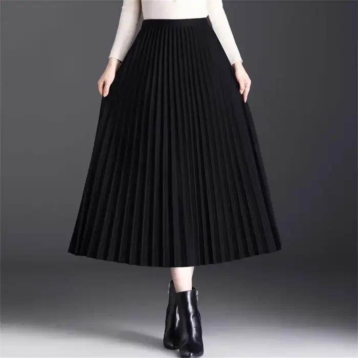 Femme Vintage taille haute décontractée jupes mi-longues 2024 automne hiver