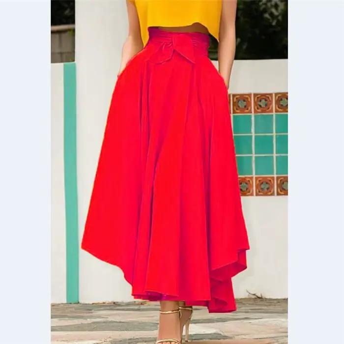 Jupes midi plissées à taille haute pour femmes