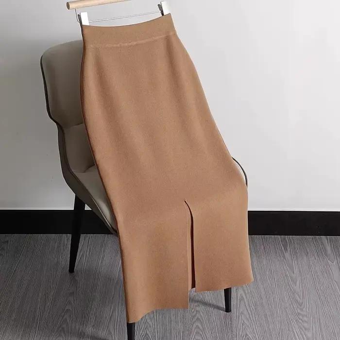 Jupe crayon tricotée surdimensionnée pour femme