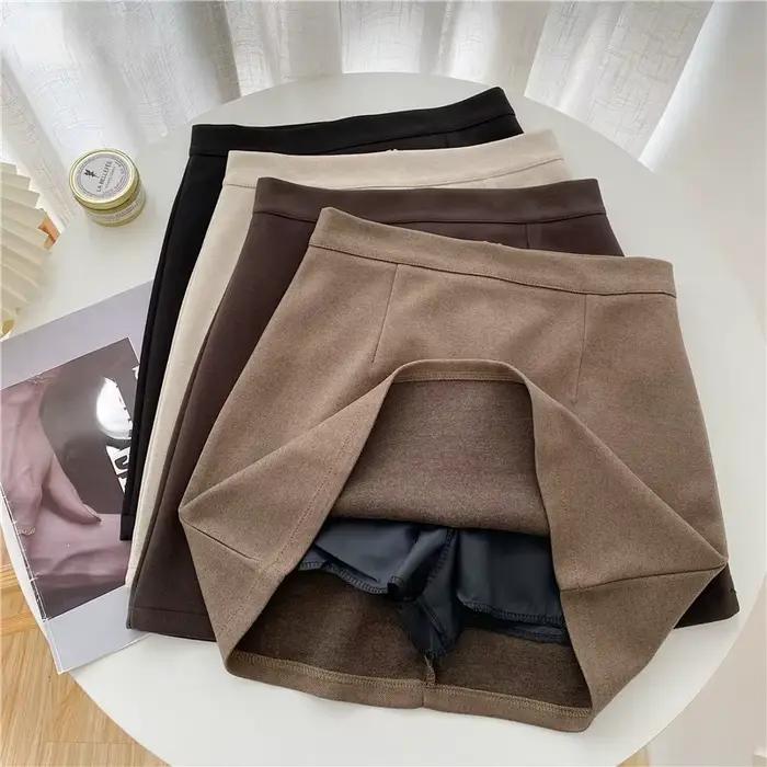 Mini jupes à fermeture éclair A-Line pour femmes