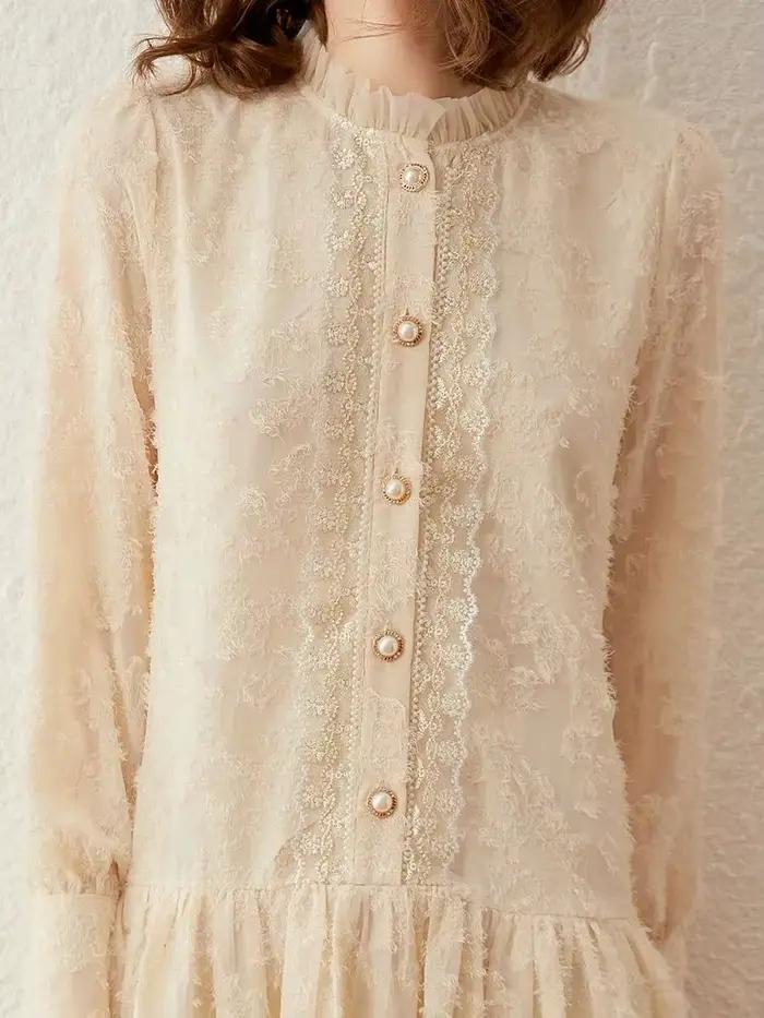Modiis Yao-Robe à lisière filandreuse pour femme