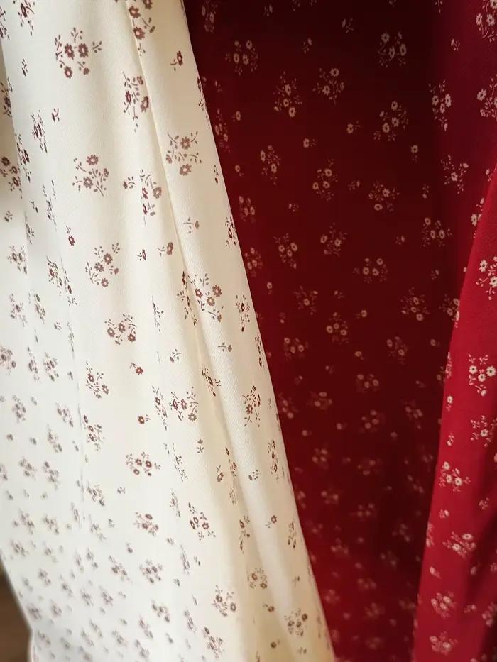 Jupe midi florale d'été pour femme en mousseline rouge respirante