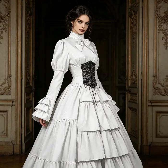Robe de soirée médiévale victorienne gothique pour femme