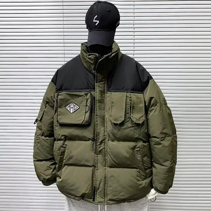 Parka à col montant pour hommes, doudoune décontractée, manteau rembourré optique, vêtements d'hiver, mode coréenne, nouveau