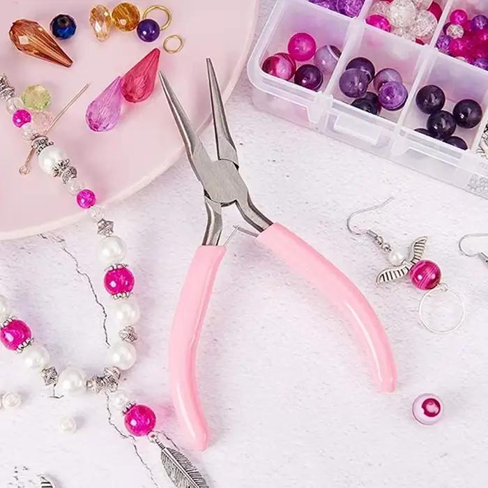 Kit d'outils et d'équipement de pince à bijoux, pince à fil de coupe antarctique ronde longue, accessoires d'outils exécutifs de bijoux de bricolage, 8 styles
