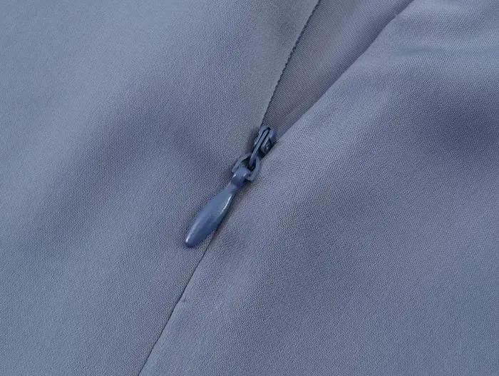 Robes pour femmes, robe bleue élégante pour femmes, col haut, sans manches, avec ourlet en dentelle à volants, robe mini slim fit automne hiver, marque