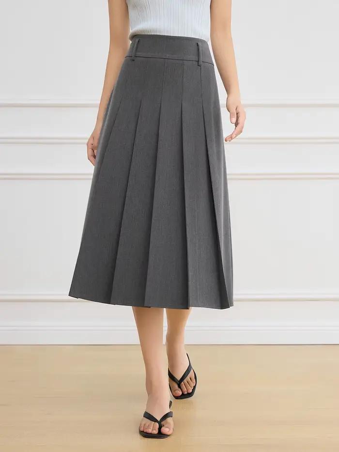 FSLE-Jupe plissée de style collégien pour femme, taille haute, ligne A décontractée, printemps 2025, 25FS11057 + 25FS11364