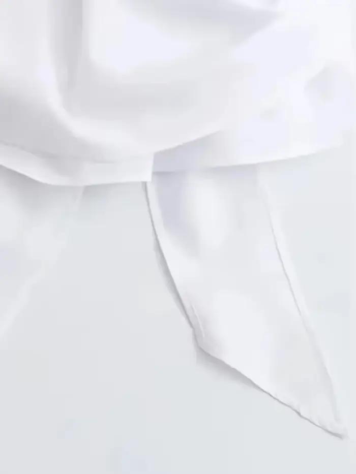 Chemisiers kimono à manches longues pour femmes avec nœud papillon, bouton avant, chemises féminines, hauts chics, à la mode