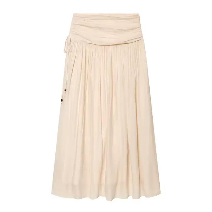 Ensemble Silhouette Large Été 2026 avec Détails Bordés en Bois 1334190 Jupe et 1334196
