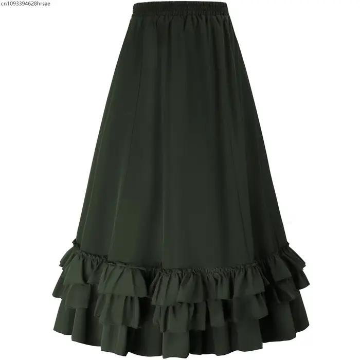 Femmes Steampunk gâteau jupe Rock gothique avec cravate cintrée Vintage victorien fête femme plis décontracté nouvelle