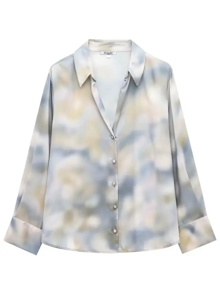 Ensemble jupe en soie tie-dye élégant et confortable pour femme