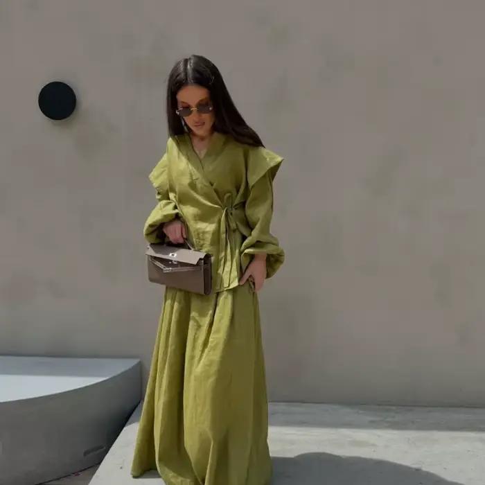 Ensemble jupe crayon et chemisier pour femme design de créateur printemps automne confortable minimaliste tendance décontracté original occassions spéciales