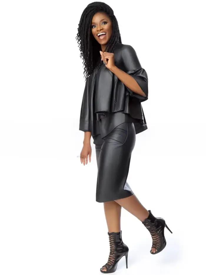 Jupes mi-longues en cuir noir pour femmes, taille haute, longueur au genou, fête, bureau, dame commandée, jupe crayon mince, ourlet fendu, personnalisé, 256