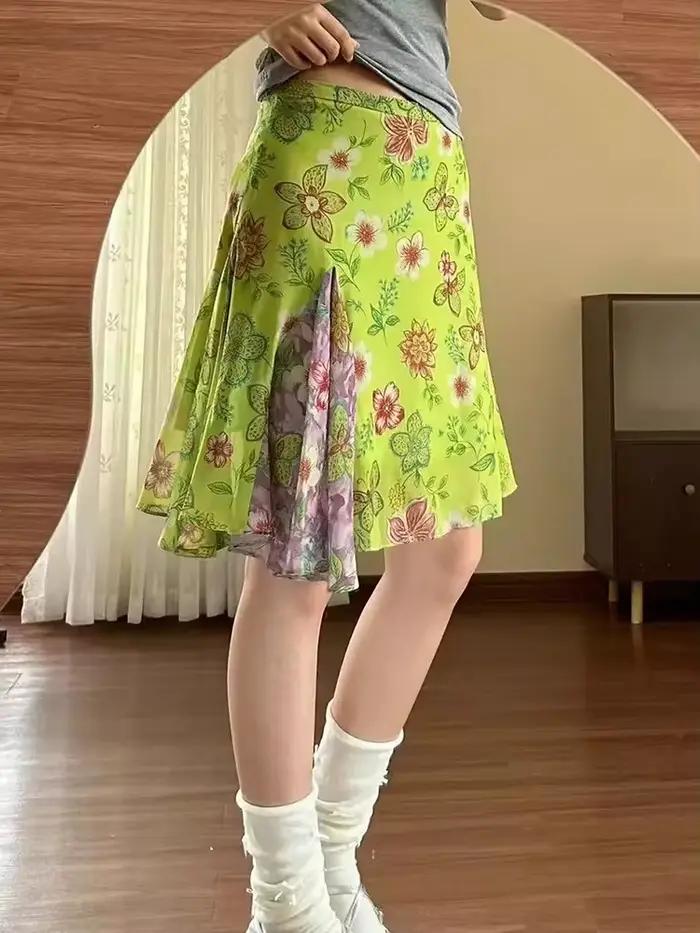 Nouvelle jupe sirène vintage élégante taille haute pour femme, style rétro floral, coupe ajustée, mi-longue, décontractée, idéale pour l'été, passe-partout
