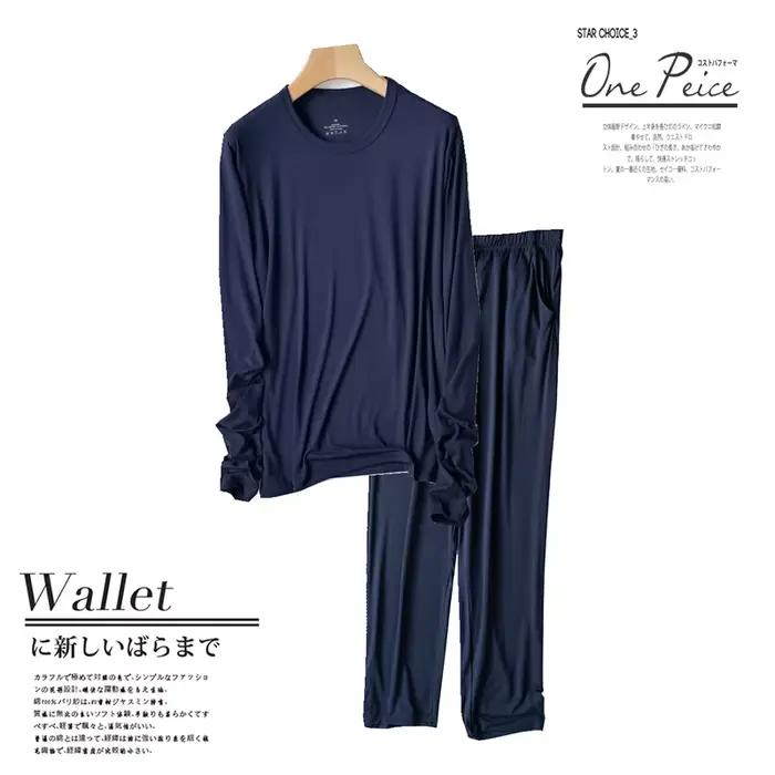 Ensemble de pyjama à manches longues pour hommes, vêtements de nuit confortables, vêtements de maison modaux, vêtements de nuit pour hommes, nouveau, 3XL