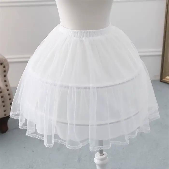 Jupon Crinoline pour filles avec cerceau sous jupe courte sous-jupe blanche a-ligne robe de bal jupons