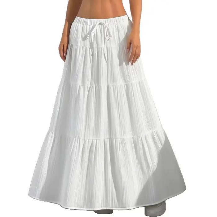 Jupe mi-longue féminine printemps-été avec empiècements à bretelles ample et large choix de couleurs pour femmes style de rue occasions spéciales