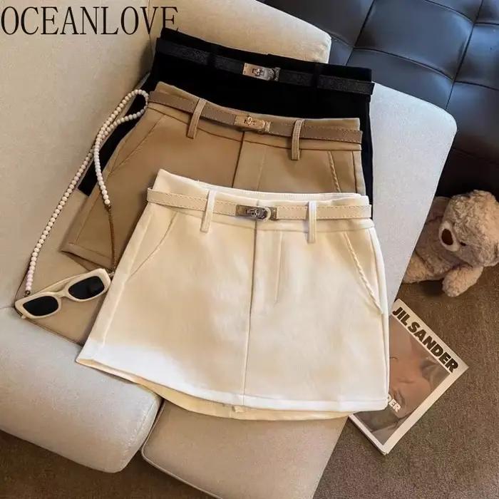 OCEANLOVE Y2k Mini jupes a-ligne solide printemps été taille haute femmes jupe mode coréenne Vintage Sexy mince Faldas Mujer