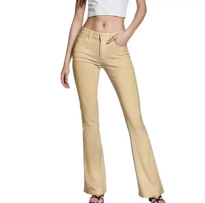 Pantalon évasé pour femme avec poches, robe crayon commandée, cloche Bootcut, jeans FjFlared astronomiques, travail décontracté