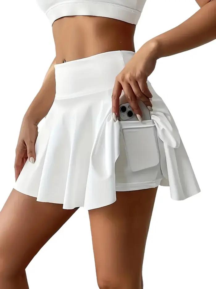 Jupe de tennis pour femmes élégante avec short intégré pour yoga, fitness, golf et activités sportives variées