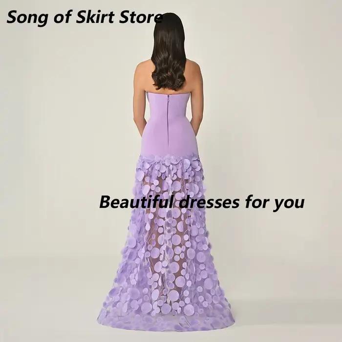 Robe de Soirée Tendance Personnalisée, Bustier Coupe A-Line, Ornée de Fleurs Exquises, Longue Robe de Bal Sexy Dos Nu pour Filles, Robe de Fête 2026