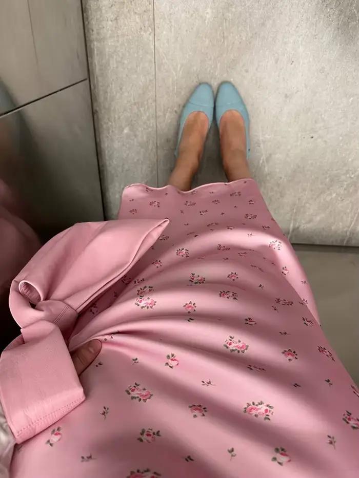 Jupe longue taille haute pour femme