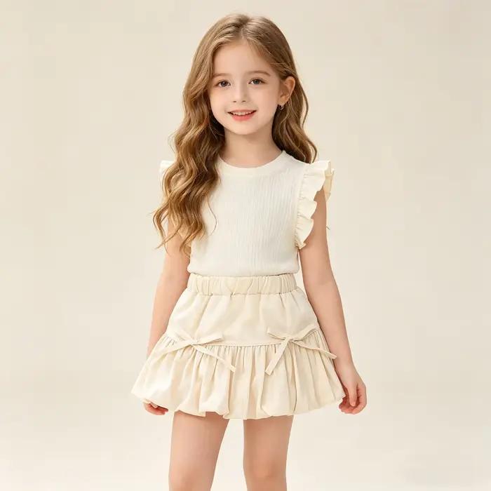 Jupe de costume mignonne pour petite fille été 2026, bas de tenue pour enfants en tissu doux, vêtements pour filles