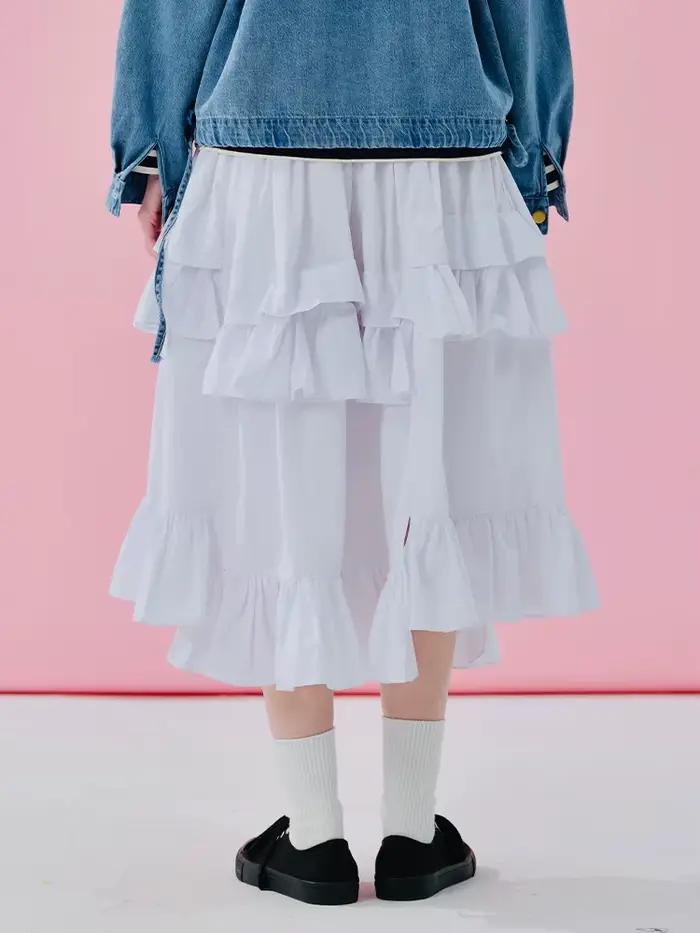 Imakokoni taille haute a-ligne demi-longueur jupe 2025 printemps japonais conception originale