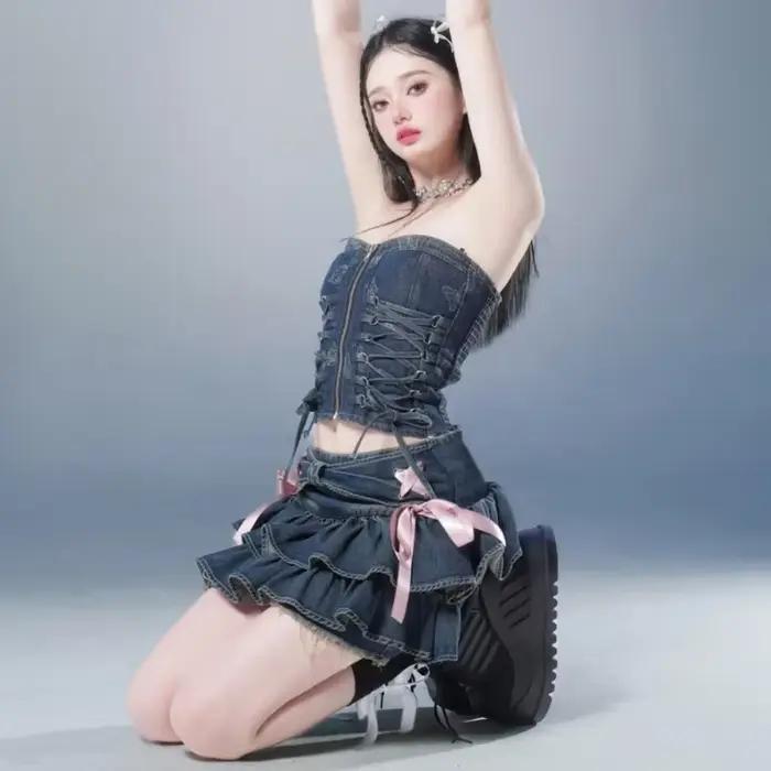 Jupes femmes été pansement Mini doux Sexy filles tout-match Style coréen Chic nouvelle mode Jupe Femme taille haute Streetwear