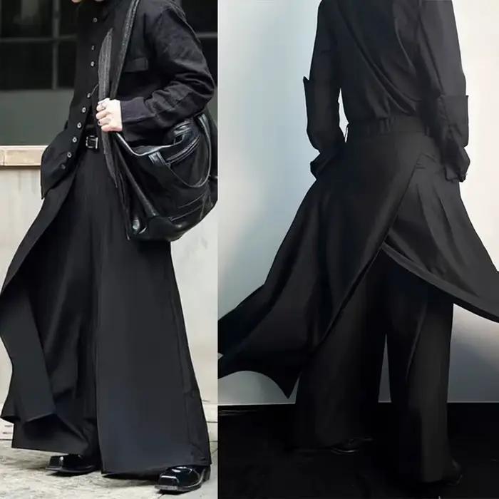 Jupe-culotte gothique superposée Y2K Double couche