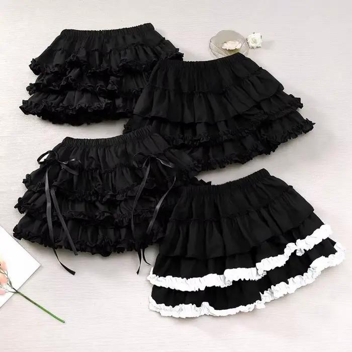 Femmes jupe courte noire Style Preppy japonais