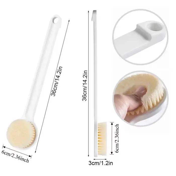 Brosse arrière à Long manche pour douche, poils souples, exfoliante pour le corps, brosse de bain, santé de la peau, douche, épurateur du dos, fournitures de bain