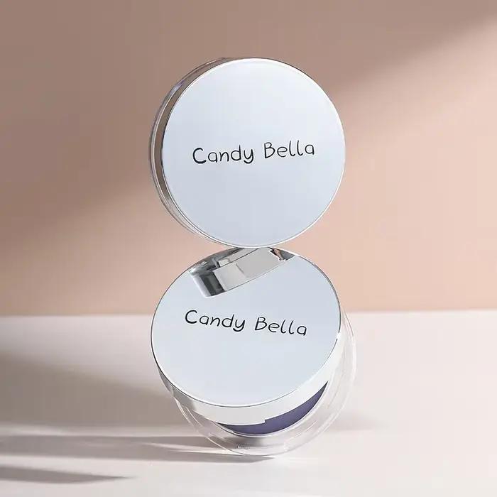 Poudre à réglage mat durable, contrôle de l'huile, poudre pressée à paillettes violettes, éclaircissante pour le visage, gelée, fond de teint Compact, maquillage